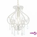 vidaXL Ceiling Lamp with Beads White Round E14