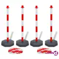 vidaXL Set of 4 Chain Posts and 2 Plastic Chians of 10 m Each