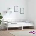 vidaXL Day Bed White Solid Wood Pine 92x187 cm Single Size