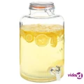 vidaXL Water Dispenser XXL with Tap Transparent 8 L Glass