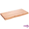 vidaXL Wall Shelf Light Brown 80x40x(2-6) cm Treated Solid Wood Oak