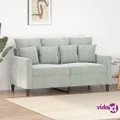 vidaXL 2-Seater Sofa Light Grey 120 cm Velvet