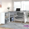 vidaXL Corner Desk High Gloss White Engineered Wood