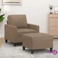 vidaXL Sofa Chair with Footstool Cappuccino 60 cm Faux Leather