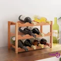 vidaXL Wine Rack for 12 Bottles Solid Wood Walnut