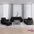 vidaXL 4 Piece Sofa Set with Cushions Black Velvet