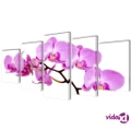 vidaXL Canvas Wall Print Set Orchid 100 x 50 cm