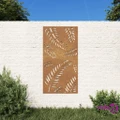 vidaXL Garden Wall Decoration 105x55 cm Corten Steel Leaf Design