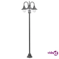 vidaXL Garden Post Light E27 220 cm Aluminium 3-Lantern Bronze