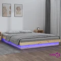 vidaXL LED Bed Frame 137x187 cm Double Size Solid Wood