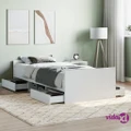 vidaXL Bed Frame with Headboard and Footboard White 92x187 cm Single Size