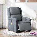 vidaXL Electric Massage Recliner Chair Dark Grey Velvet
