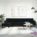 vidaXL L-shaped Sofa Bed Black 260x140x70 cm Velvet