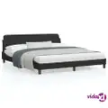 vidaXL Bed Frame with Headboard Black 183x203 cm King Size Velvet