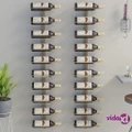 vidaXL Wall-mounted Wine Rack for 10 Bottles 2 pcs Gold Metal