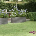 vidaXL Garden Raised Bed Powder-Coated Steel 114x40x36 cm Grey