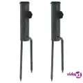 vidaXL Parasol Stands with Spikes 2 pcs 9x35 cm Galvanised Steel