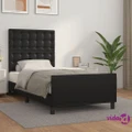 vidaXL Bed Frame with Headboard Black 106x203 cm King Single Size Velvet