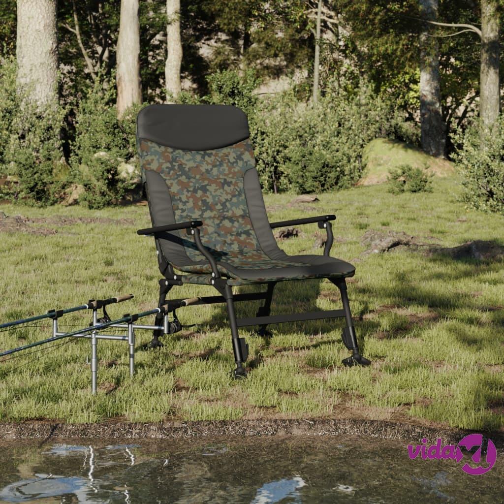 vidaXL Fishing Chair with Armrest Foldable Camouflage