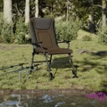vidaXL Fishing Chair with Armrest Foldable Taupe