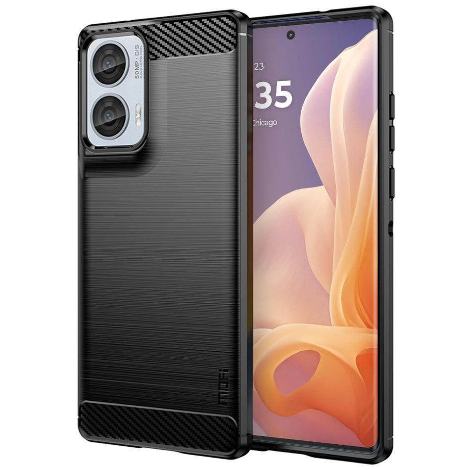 Mofi Flexi Slim Carbon Fibre Case for Motorola Moto G85 - Brushed Black
