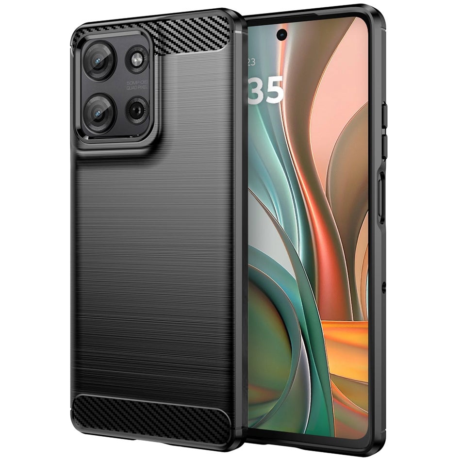 Flexi Slim Carbon Fibre Case for Motorola Moto G75 - Brushed Black