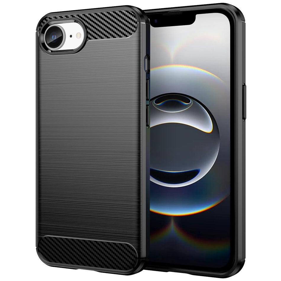 Flexi Slim Carbon Fibre Case for Apple iPhone 17e / 16e - Brushed Black