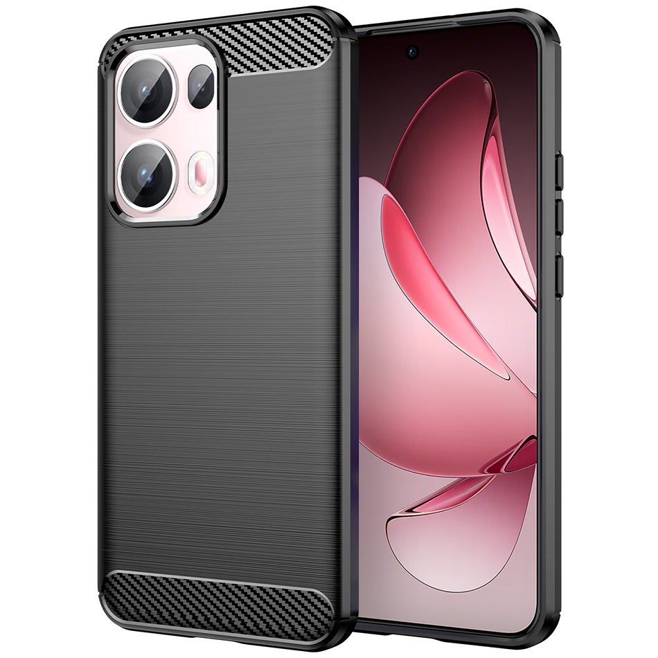 Flexi Slim Carbon Fibre Case for Oppo Reno13 Pro - Brushed Black