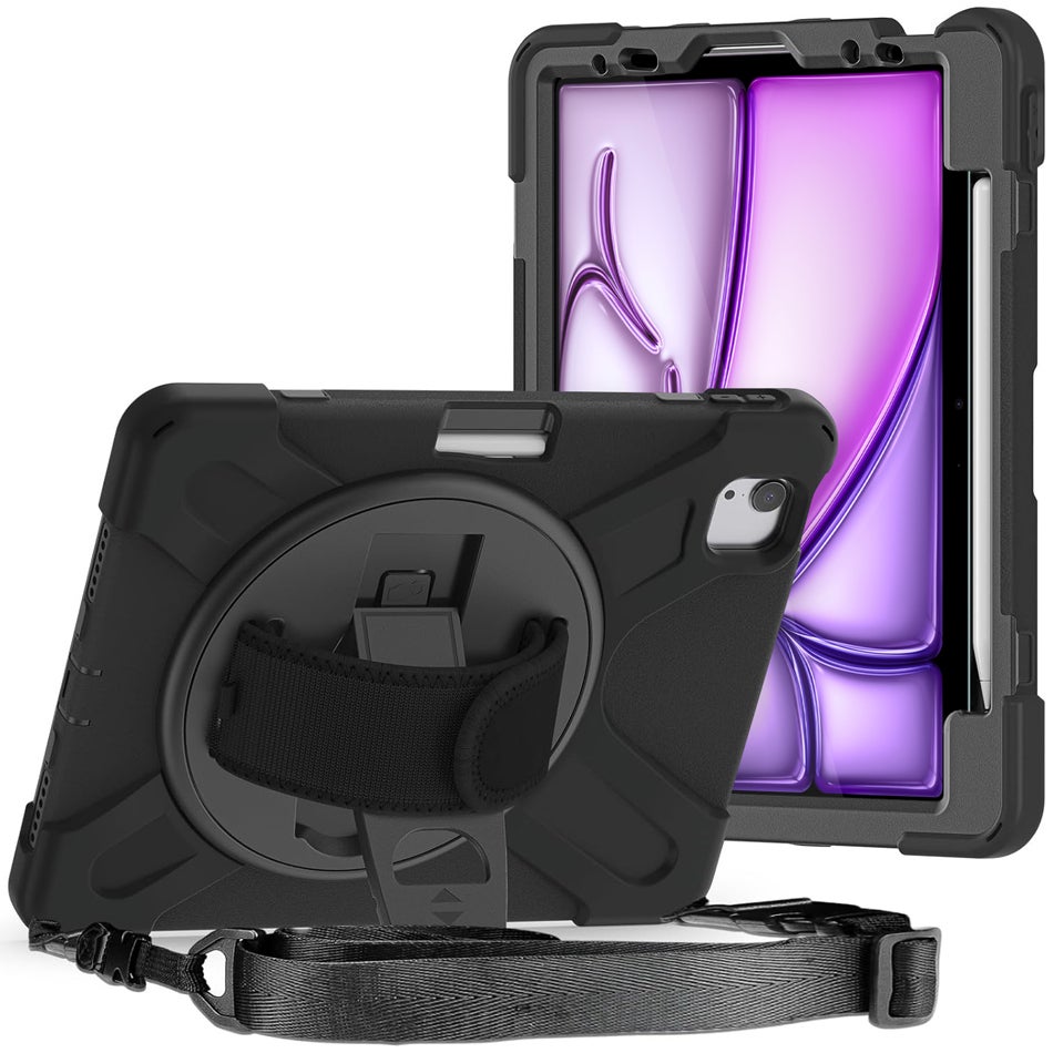 360 Hand Holder / Shoulder Strap / Shockproof Case for Apple iPad Air 13-inch (M3 / M2)