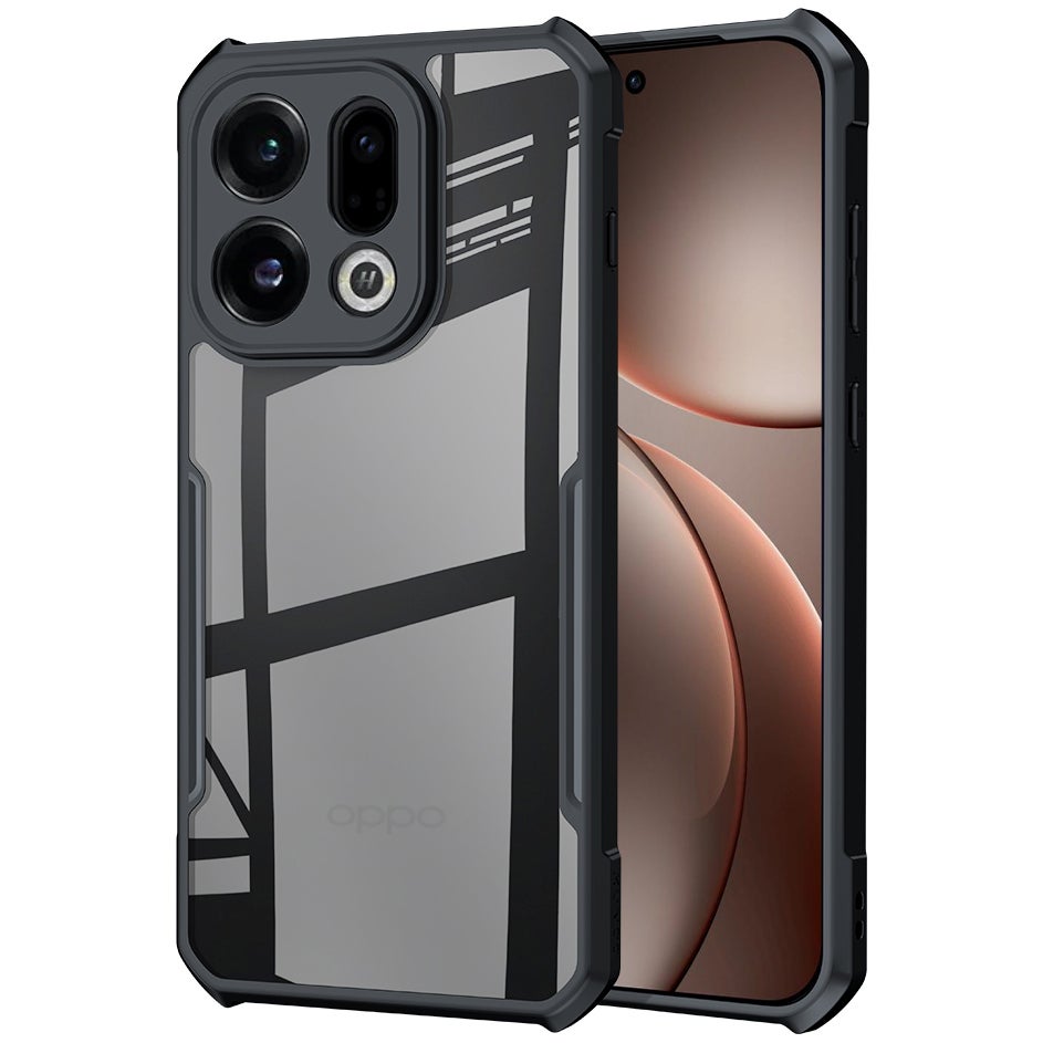 Hybrid Acrylic Tough Shockproof Case for Oppo Find X9 - Black (Frame)