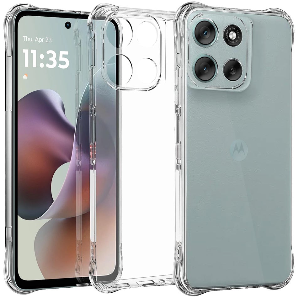 Flexi Gel Shockproof Case for Motorola Moto G56 - Clear (Gloss Grip)