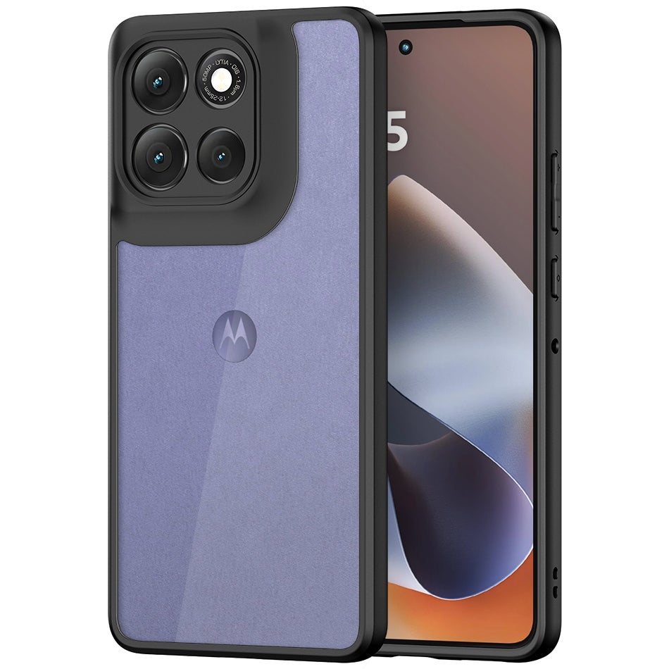 Hybrid Fusion Tough Shockproof Case for Motorola Moto G86 Power - Black (Frame)