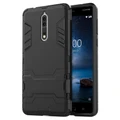 Slim Armour Tough Shockproof Case & Stand for Nokia 8 - Black