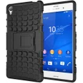 Dual Layer Rugged Tough Shockproof Case for Sony Xperia Z3 - Black