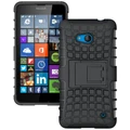 Dual Layer Rugged Tough Shockproof Case - Microsoft Lumia 640 - Black