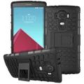 Dual Layer Rugged Tough Shockproof Case for LG G4 - Black