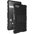 Dual Layer Rugged Tough Shockproof Case for Sony Xperia Z5 Compact - Black