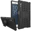 Dual Layer Rugged Tough Shockproof Case for Sony Xperia XZ - Black