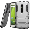 Slim Armour Tough Shockproof Case for Motorola Moto X Play - Silver