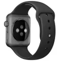 Rubber Sport Band Pin & Tuck Closure Strap for Apple Watch 42mm / 44mm - Black