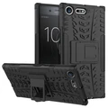 Dual Layer Rugged Tough Shockproof Case for Sony Xperia XZ Premium - Black