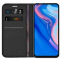 Leather Wallet Case & Card Holder Pouch for Huawei Y9 Prime (2019) - Black
