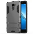Slim Armour Tough Shockproof Case & Stand for Huawei Y7 - Grey