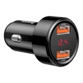 Baseus LED (45W) QC3.0 Dual USB Fast Car Charger for Phone / Tablet
