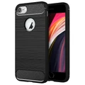 Flexi Slim Carbon Fibre Case for Apple iPhone 8 / 7 / SE (2nd Gen) - Brushed Black