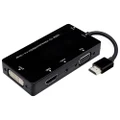 HDMI (Male) to (Female) HDMI / VGA / DVI / 3.5mm Aux Audio Adapter Cable - Black