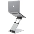 Aluminium (Large) Adjustable Height / Angle Desktop Stand for MacBook / Laptop - Silver