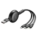 Baseus (3-in-1) Retractable Type-C / Lightning / Micro USB Charging Cable (1.2m)
