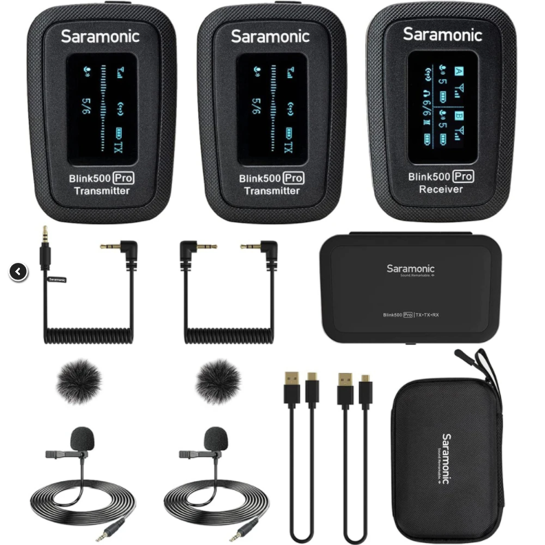 Saramonic Blink 500 Pro B2 2-Person Wireless Omni Lav Microphone System 2.4GHz Black