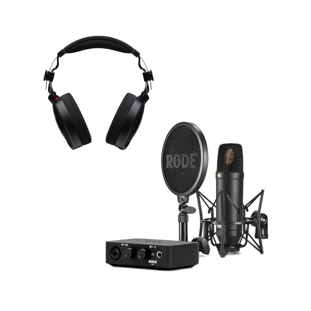 Image of Rode Home Studio Recording - Kit NTH-100, NT1 & AI-1 Kit